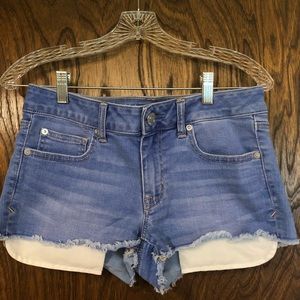 Light blue jean shorts